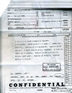 Printed out aircraft crew radio traffic at the moment of the crash